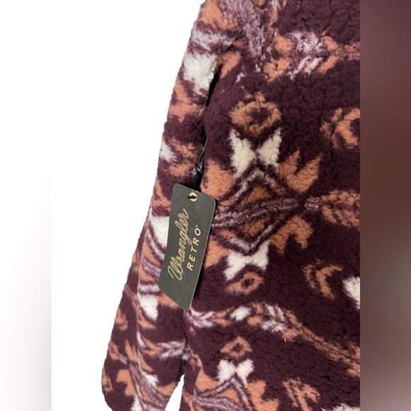 Wrangler Women’s Retro Southwestern Print Fleece Quarter Zip Sweater - Picture 10 of 14